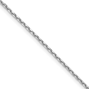 Diamond-Cut Cable Chain Necklace in 14K White Gold, 1.4mm, 16–24 Inch - Sophia Jewelers