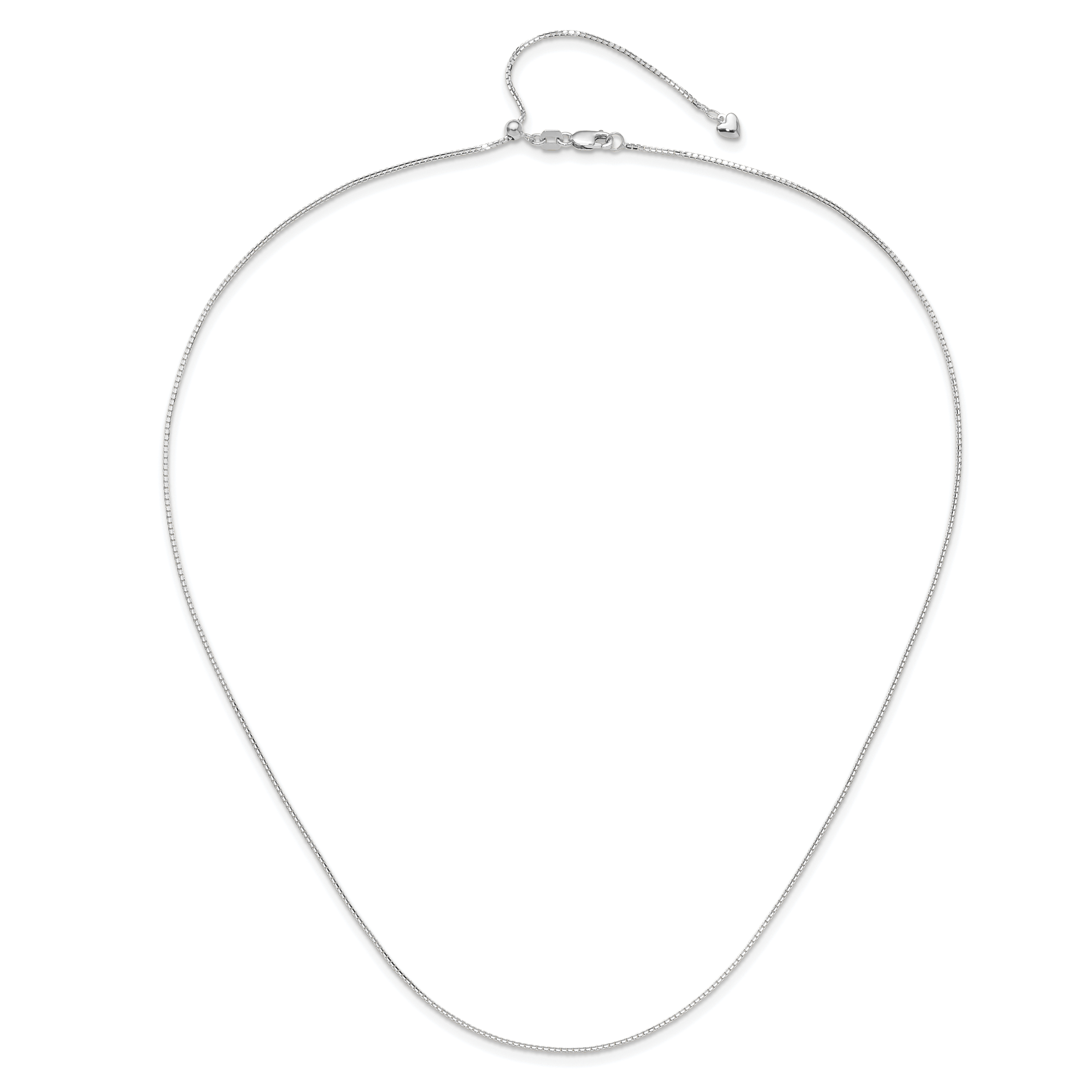 14K White Gold Adjustable 1mm  D/C Box Chain