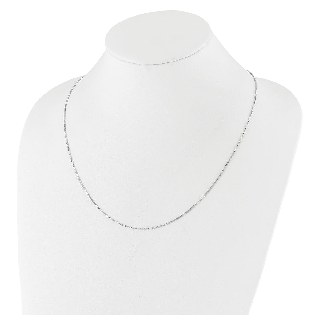 14K White Gold Adjustable 1mm  D/C Box Chain