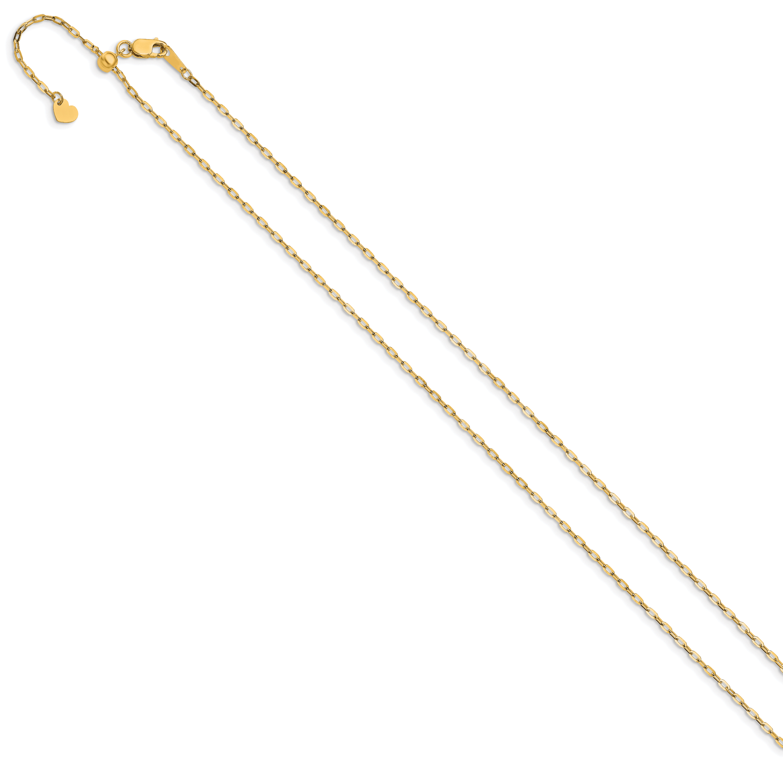 14K Adjustable 1.3mm Flat Cable Chain Secondary image