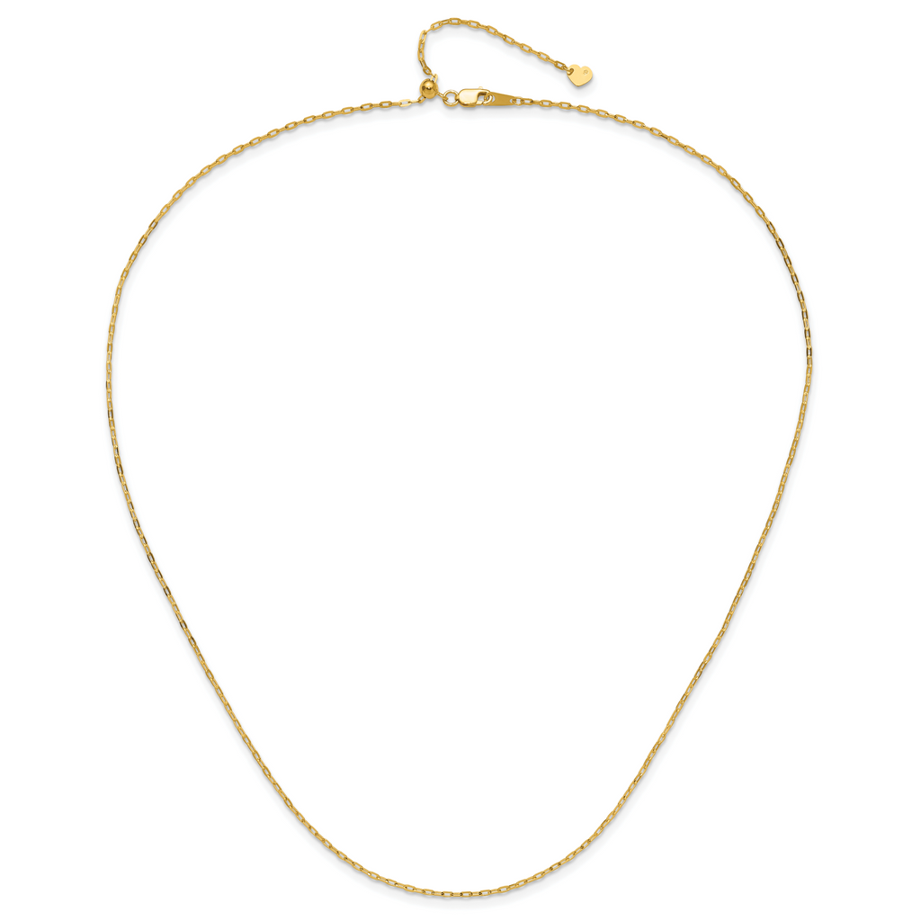 14K Adjustable 1.3mm Flat Cable Chain