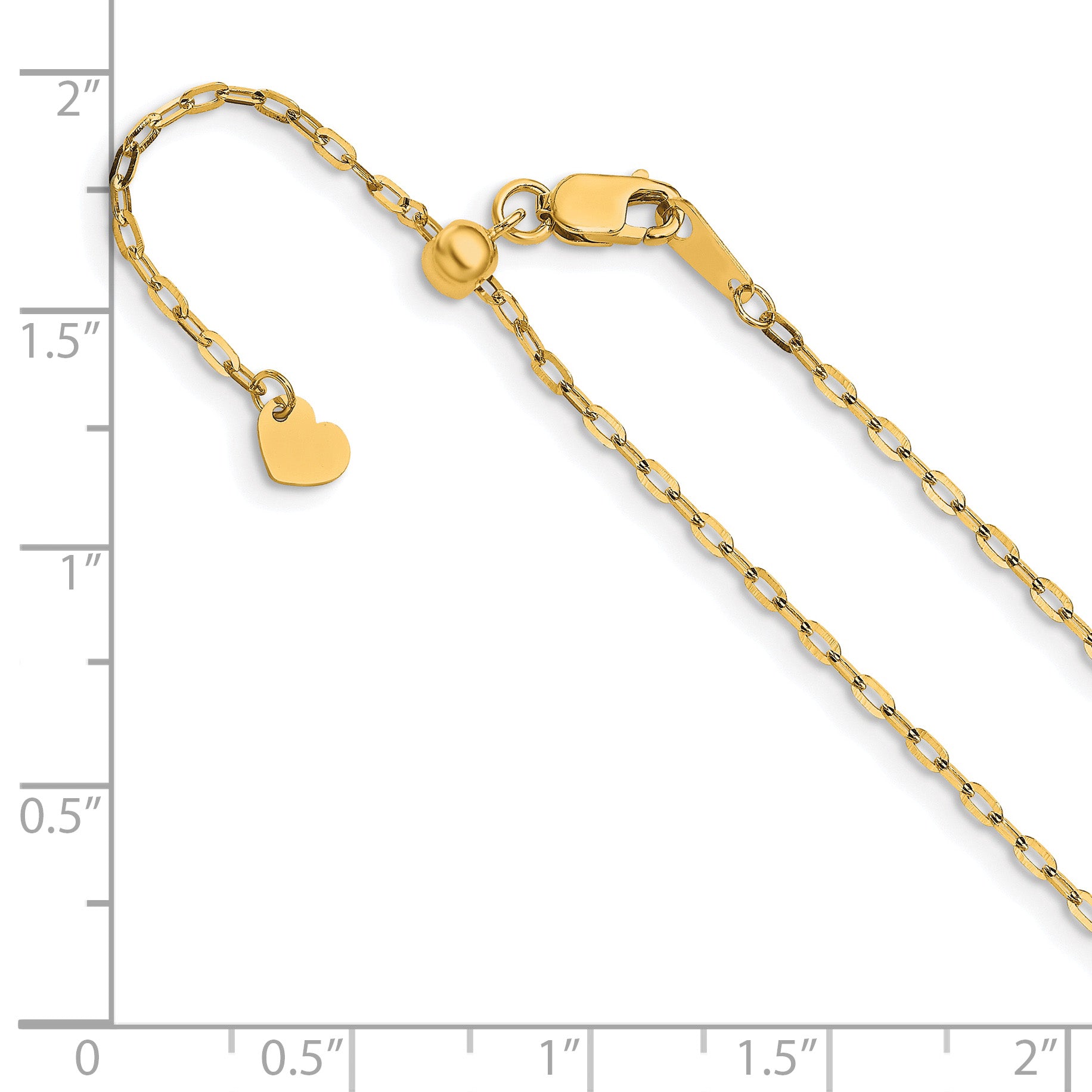 14K Adjustable 1.3mm Flat Cable Chain