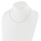 14k White Gold 1.25mm Round Cable 2in+2in Adjustable Chain