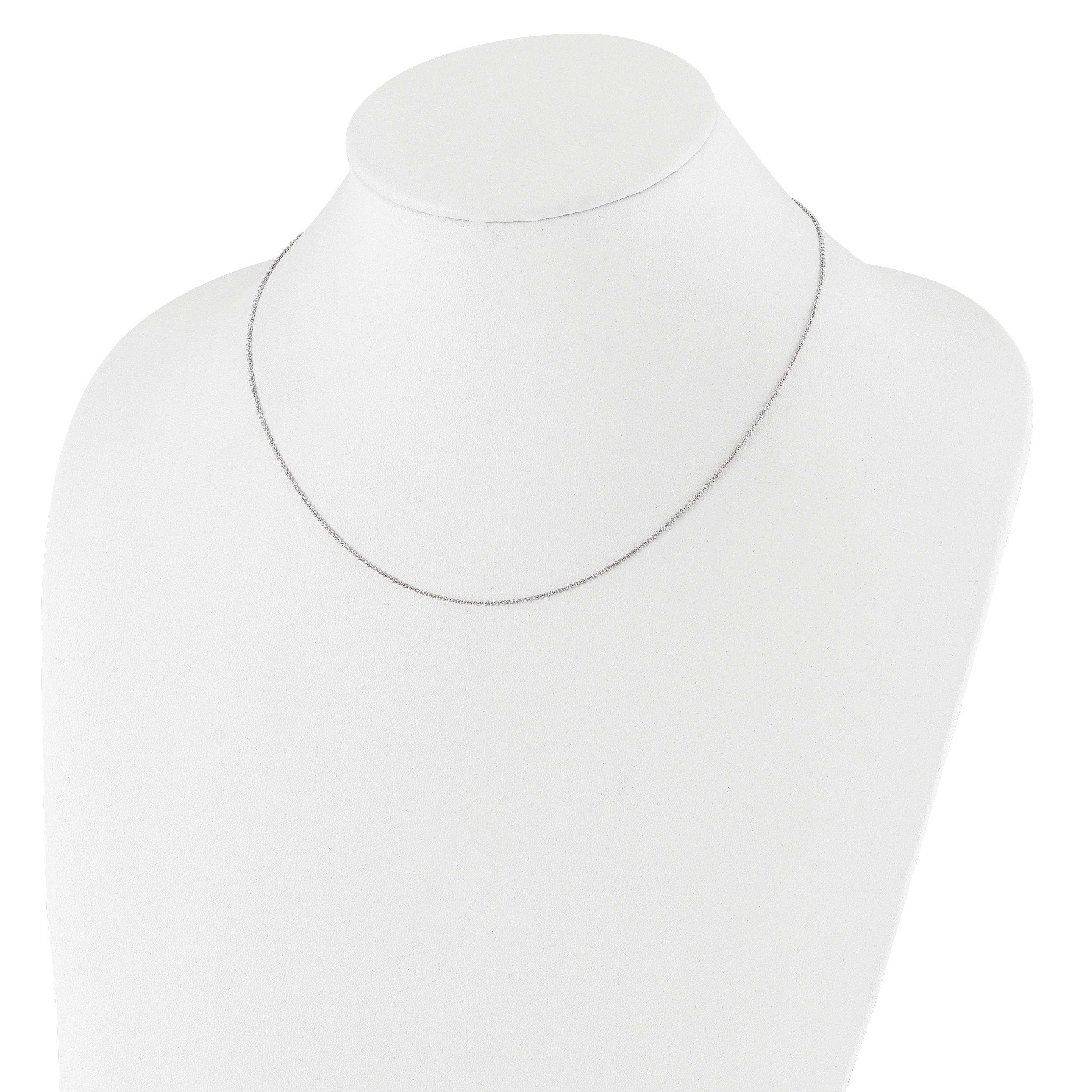 14k White Gold 1.25mm Round Cable 2in+2in Adjustable Chain