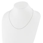 14k White Gold 1.25mm Round Cable 2in+2in Adjustable Chain
