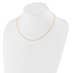 14k Yellow Gold 1.10mm Round Cable 1in+1in Adjustable Chain