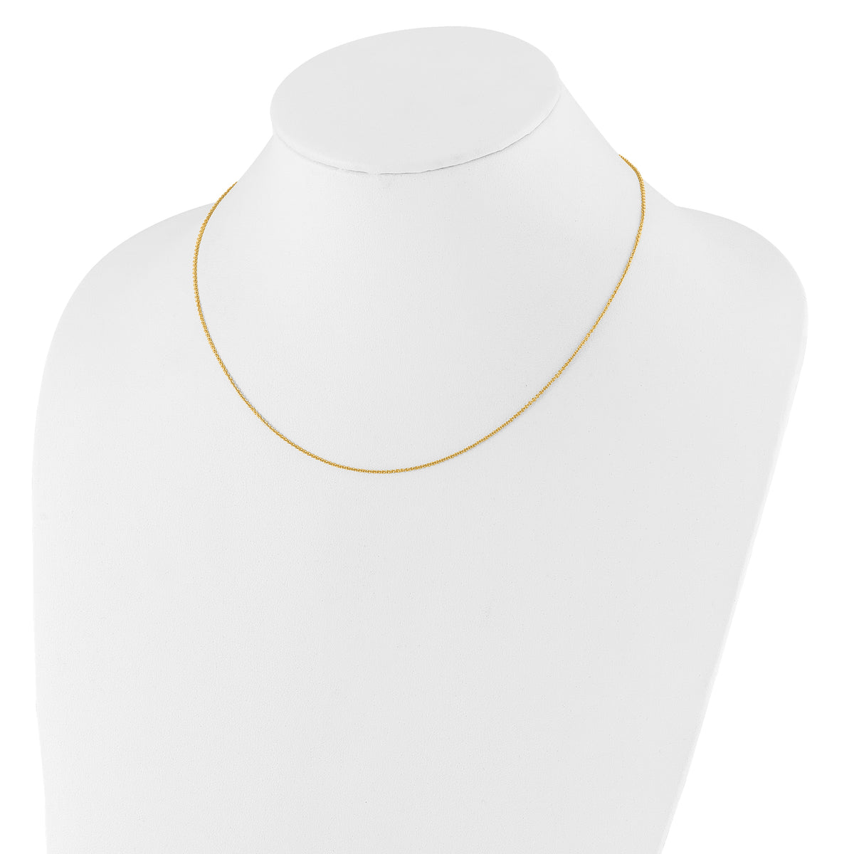 14k Yellow Gold 1.10mm Round Cable 1in+1in Adjustable Chain