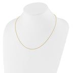 14k Yellow Gold 1.10mm Round Cable 1in+1in Adjustable Chain