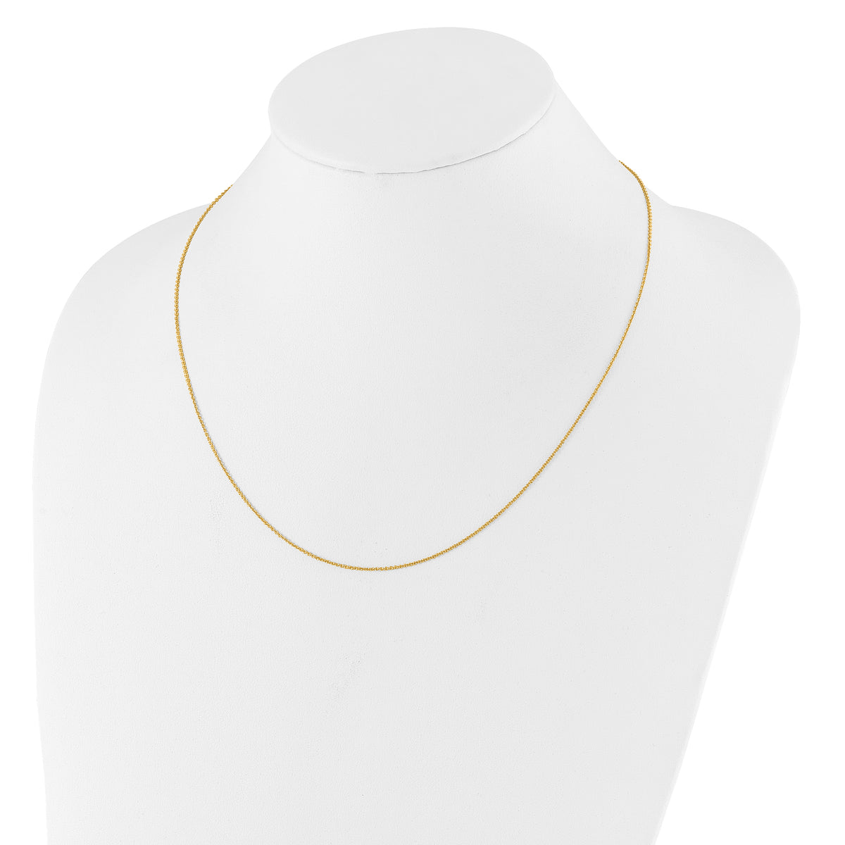 14k Yellow Gold 1.10mm Round Cable 1in+1in Adjustable Chain