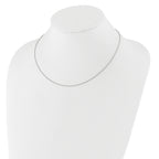 14k White Gold 1.4mm Round Cable 2in+2in Adjustable Chain
