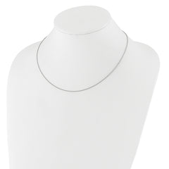 14k White Gold 1.4mm Round Cable 2in+2in Adjustable Chain