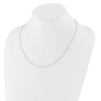 14k White Gold 1.4mm Round Cable 2in+2in Adjustable Chain