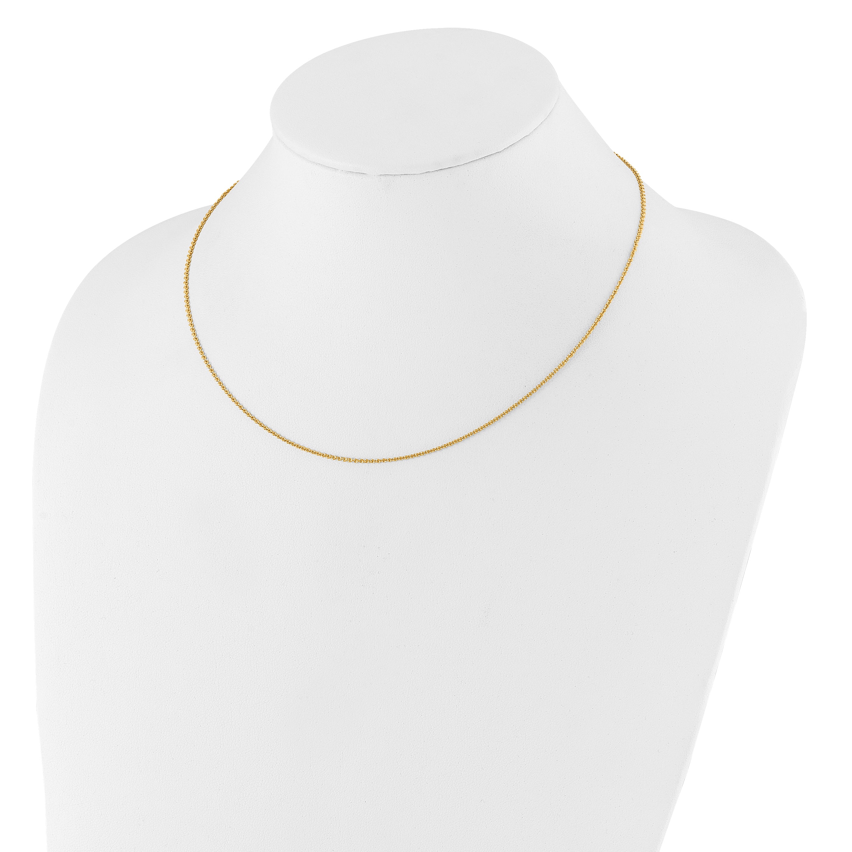 14 Karat 1.4mm Round Cable 1in+1in Adjustable Chain - View 3