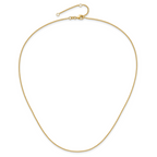 14k 1.4mm Round Cable 2in+2in Adjustable Chain