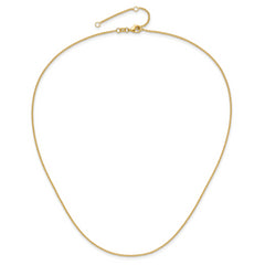 14k 1.4mm Round Cable 2in+2in Adjustable Chain