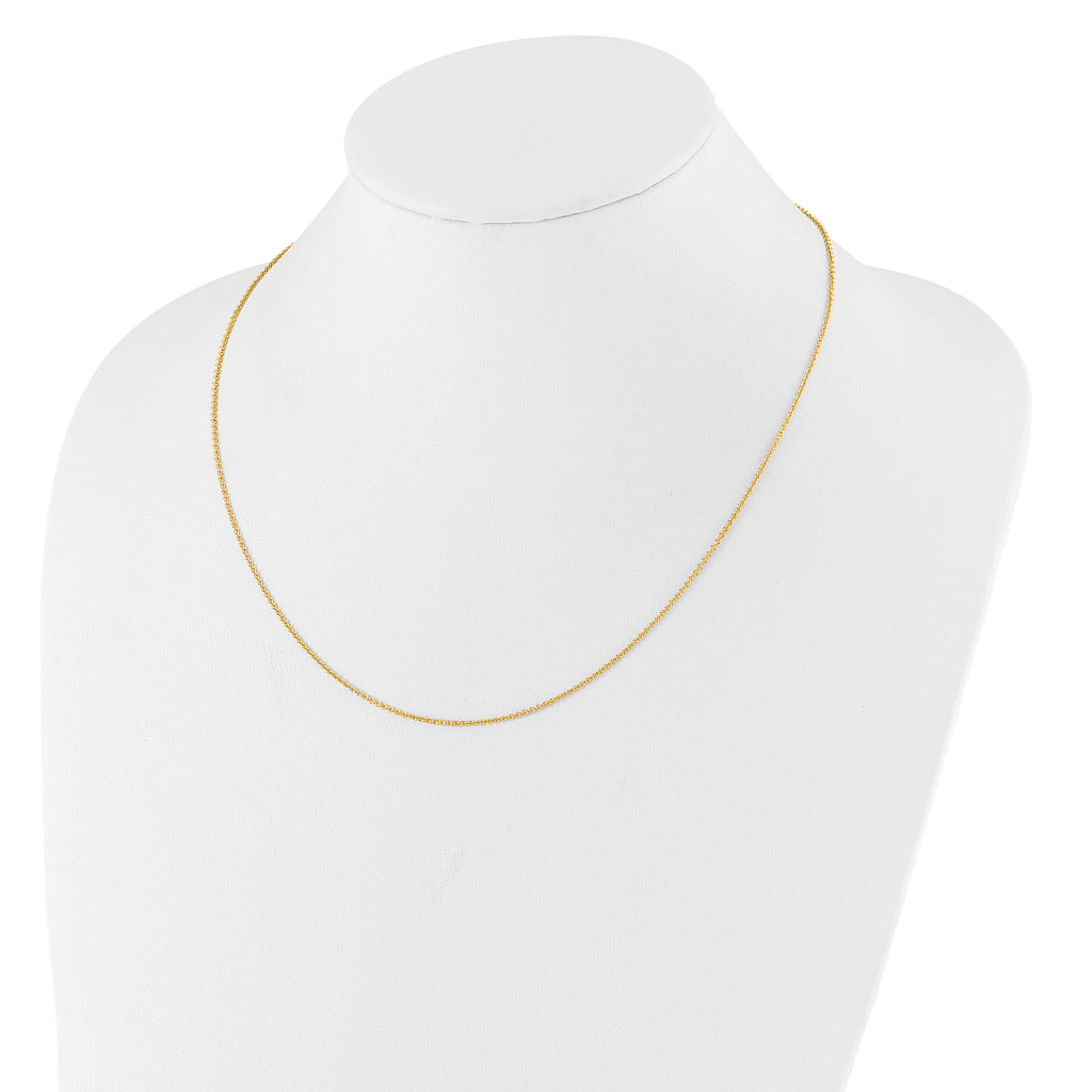 14k 1.4mm Round Cable 2in+2in Adjustable Chain