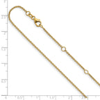 14 Karat 1.4mm Round Cable 1in+1in Adjustable Chain - View 6