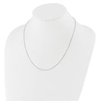 14k White Gold 1.1mm D/C Square Cable 2in+2in Adjustable Chain