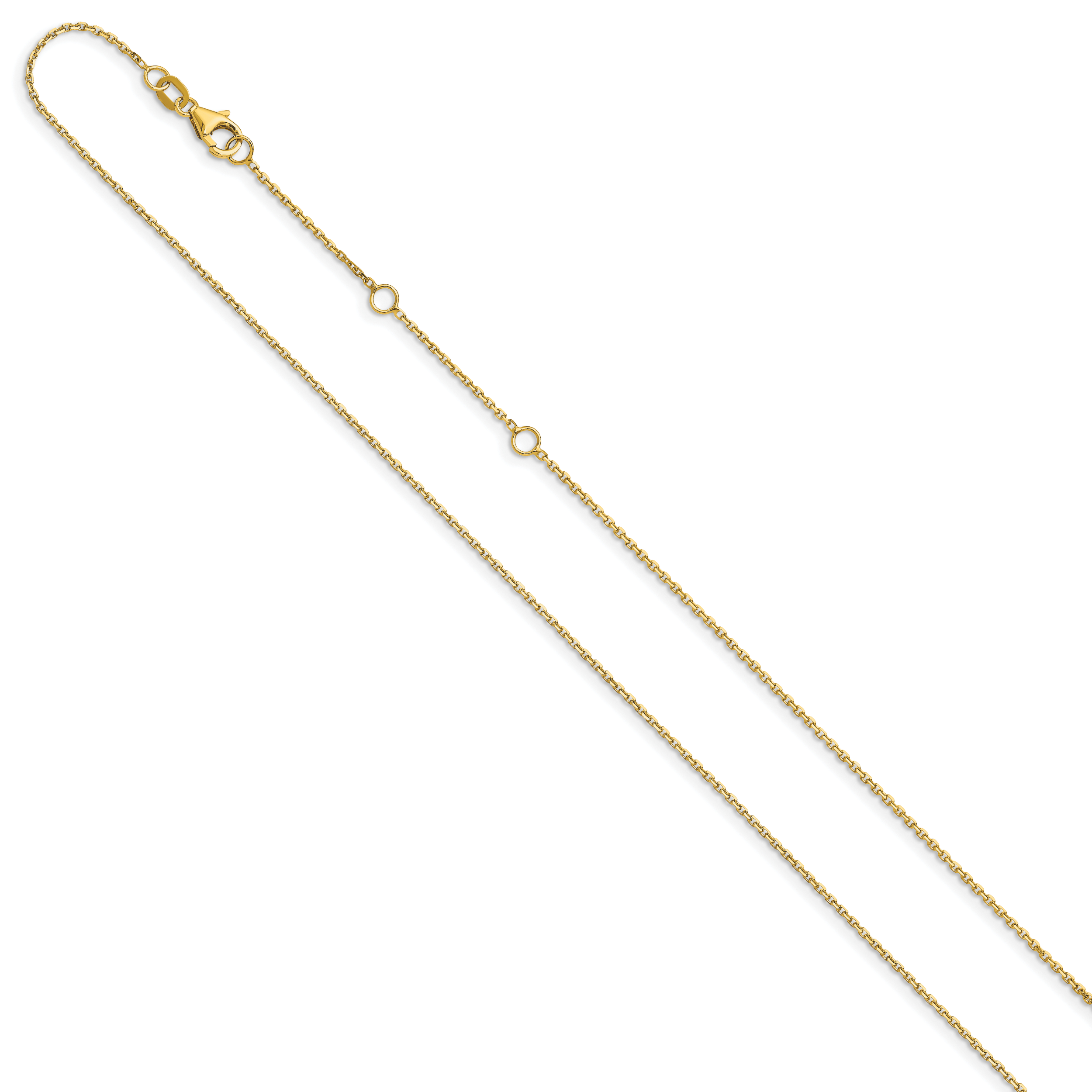 Diamond-Cut Square Cable Adjustable Chain in 14K Yellow Gold Secondary image
