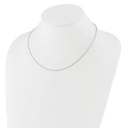 14K White Gold 1mm D/C Open Franco 1in+1in Adjustable Chain