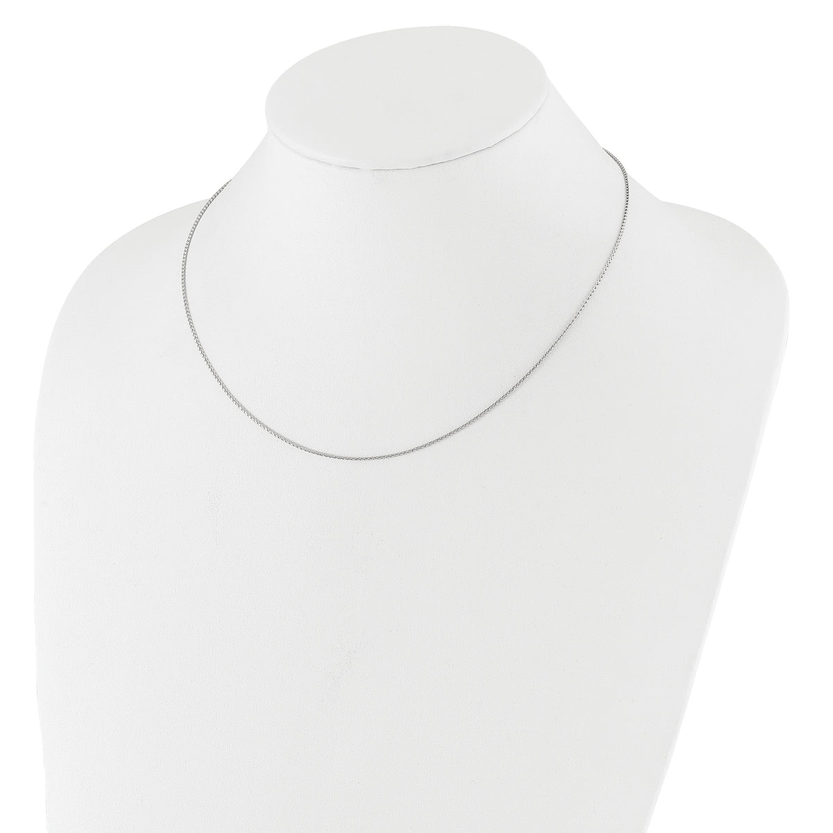 14K White Gold 1mm D/C Open Franco 1in+1in Adjustable Chain