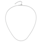 14K White Gold 1mm D/C Open Franco 1in+1in Adjustable Chain