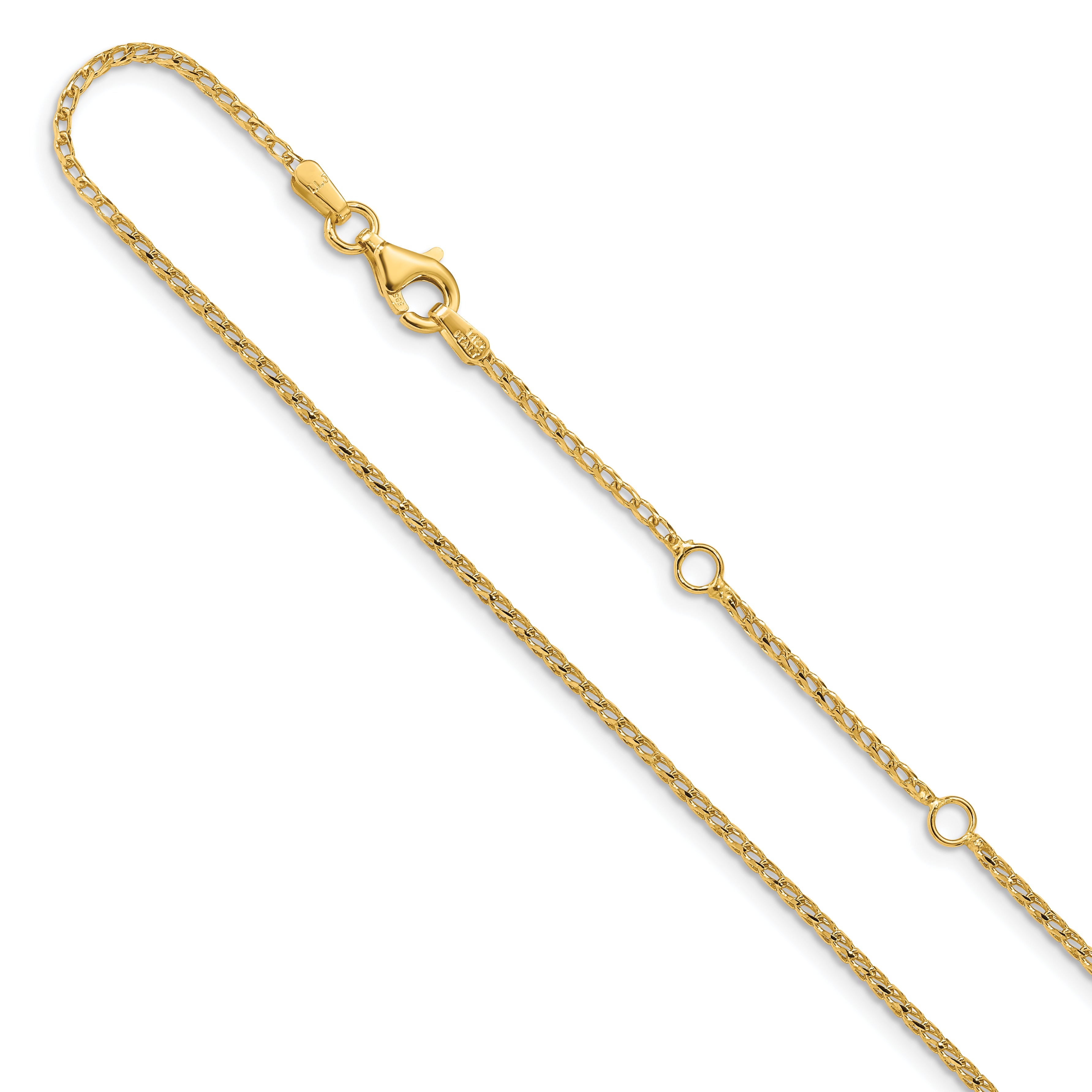 14K 1.4mm D/C Open Franco 1in+1in Adjustable Chain Main image