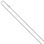 14K White Gold 1.4mm D/C Open Franco 1in+1in Adjustable Chain