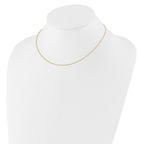14K .8mm Baby Spiga 1in+1in Adjustable Chain