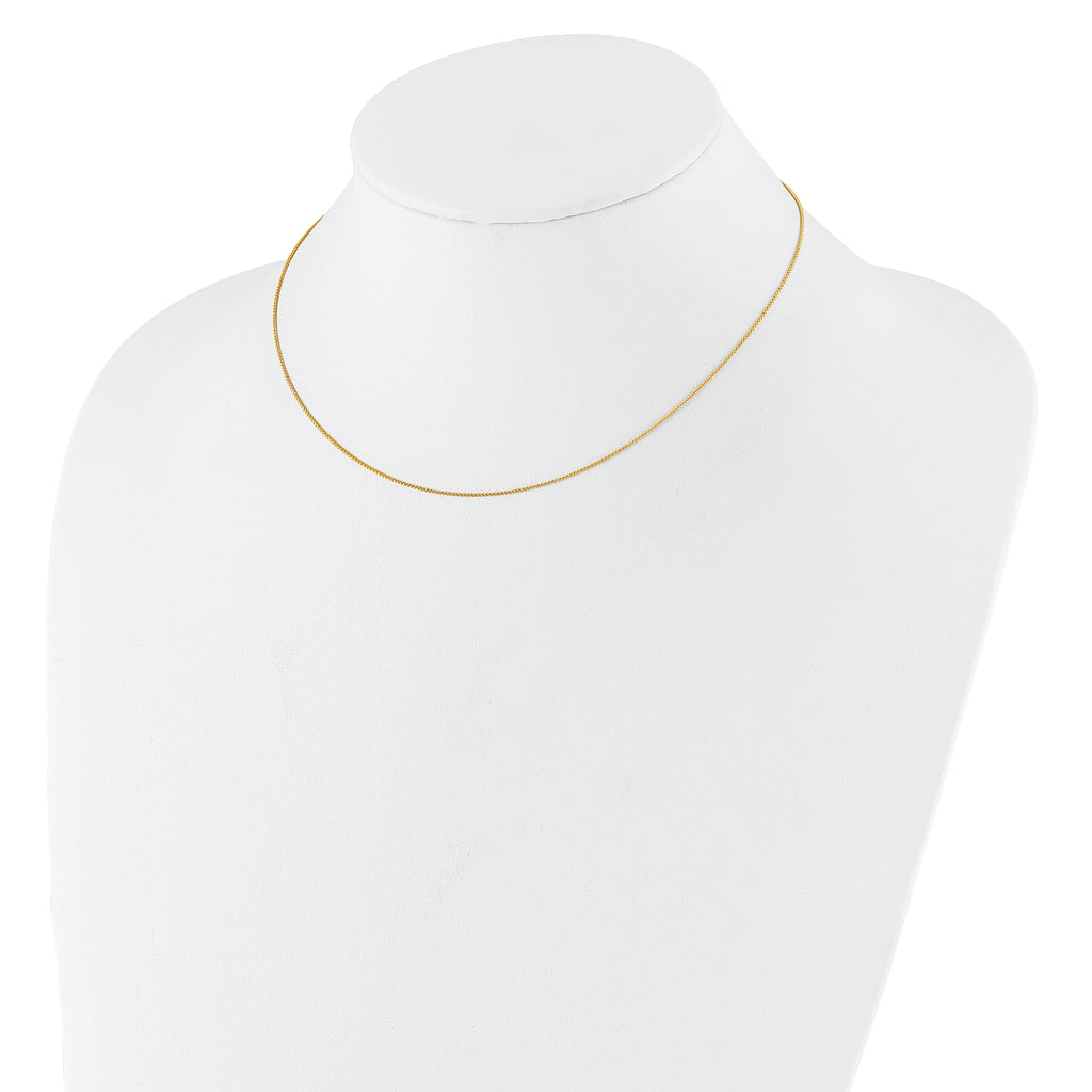 14K .8mm Baby Spiga 1in+1in Adjustable Chain