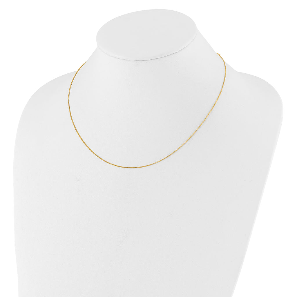 14K .8mm Baby Spiga 1in+1in Adjustable Chain