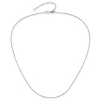 14K White Gold .8mm Baby Spiga 1in+1in Adjustable Chain