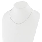 14K White Gold .8mm Baby Spiga 1in+1in Adjustable Chain
