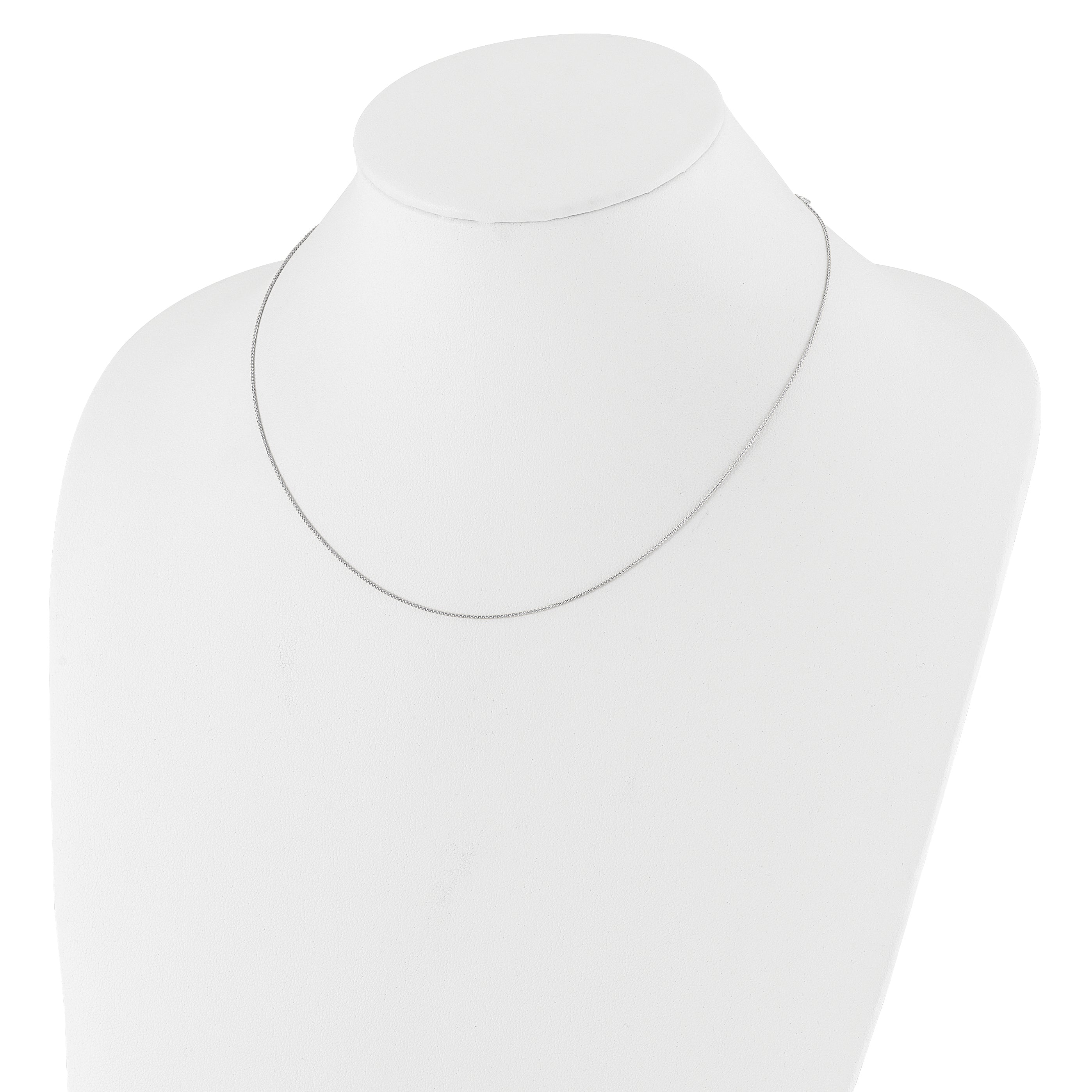 14K White Gold .8mm Baby Spiga 1in+1in Adjustable Chain