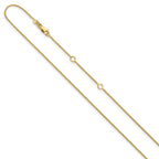 14K 1mm Spiga 1in+1in Adjustable Chain