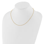 14K 1mm Spiga 1in+1in Adjustable Chain