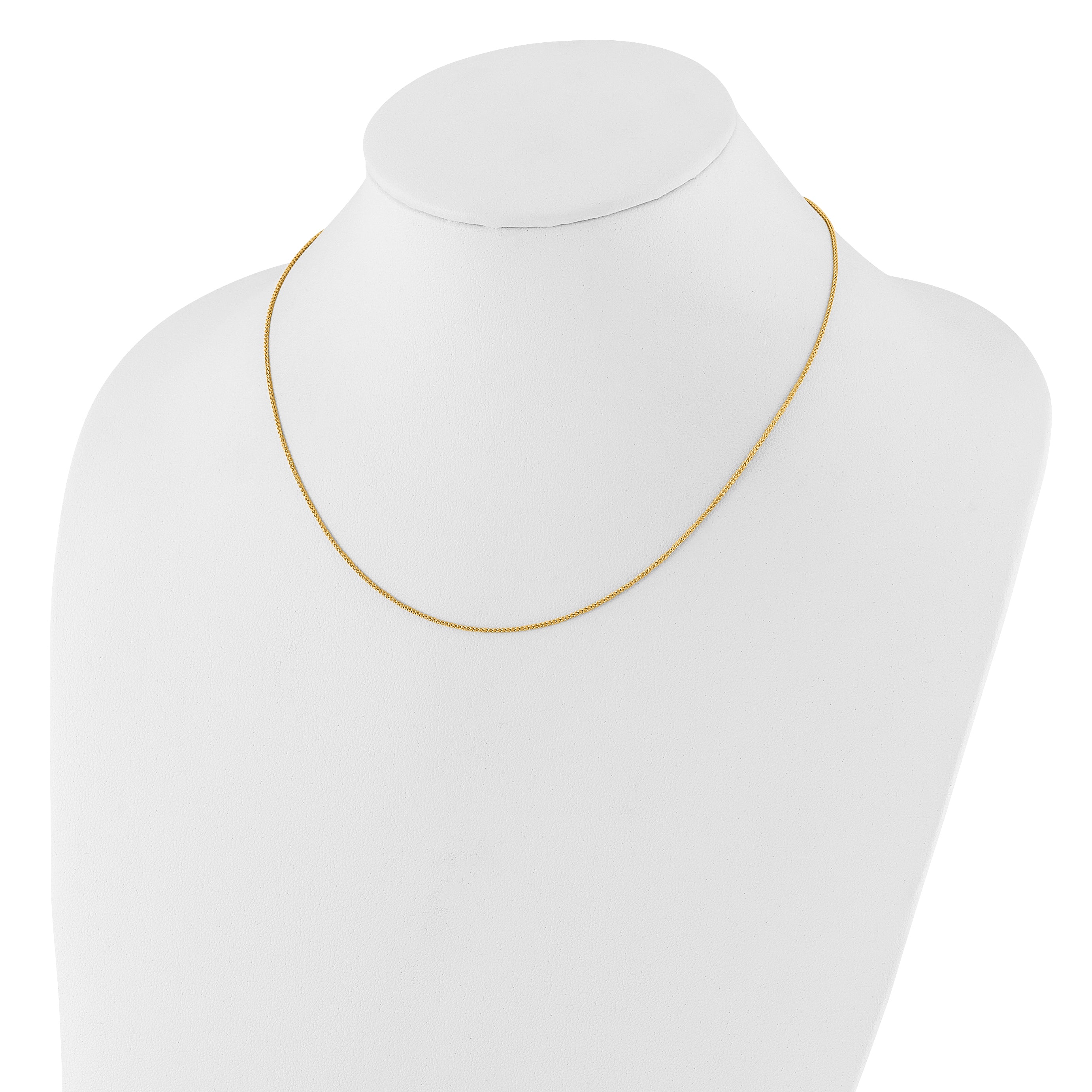 14K 1mm Spiga 1in+1in Adjustable Chain