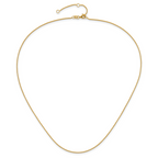 14K 1mm Spiga 1in+1in Adjustable Chain