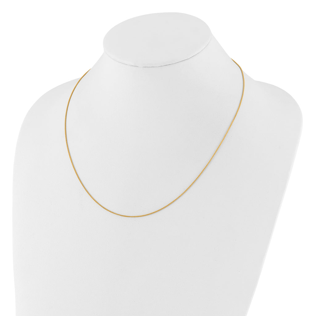 14K 1mm Spiga 1in+1in Adjustable Chain