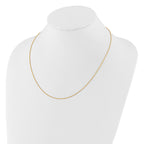 14K 1mm Spiga 1in+1in Adjustable Chain