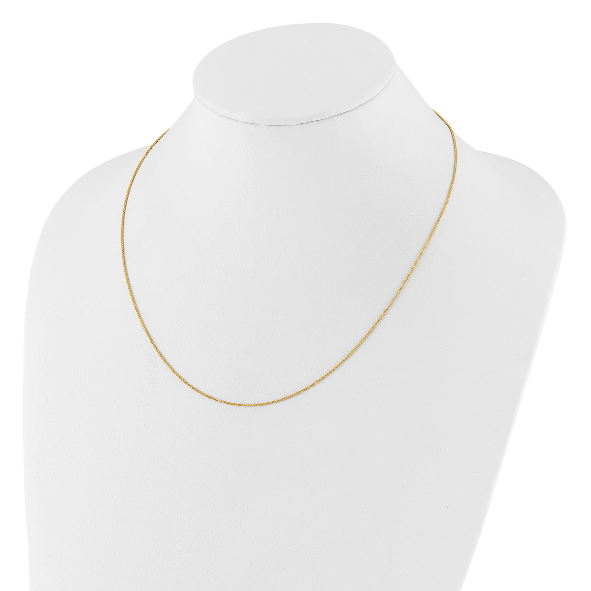 14K 1mm Spiga 1in+1in Adjustable Chain