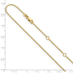 14K 1mm Spiga 1in+1in Adjustable Chain