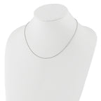 14K White Gold 1mm Spiga 1in+1in Adjustable Chain