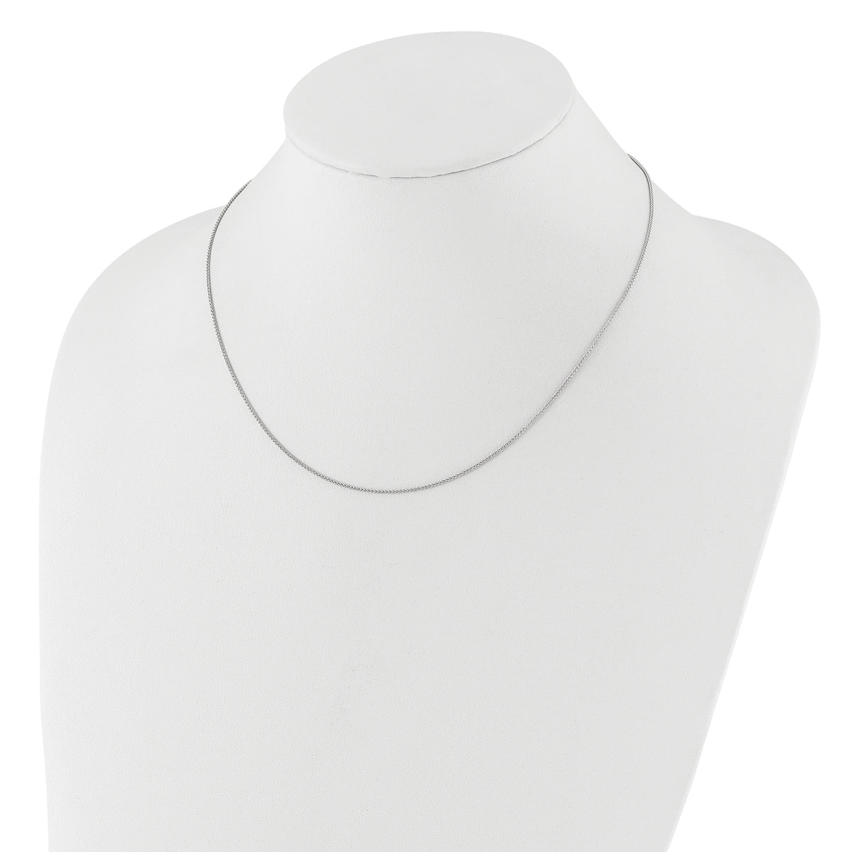14K White Gold 1mm Spiga 1in+1in Adjustable Chain