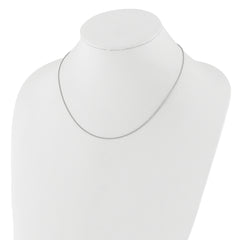 14K White Gold 1mm Spiga 1in+1in Adjustable Chain