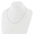 14K White Gold 1mm Spiga 1in+1in Adjustable Chain