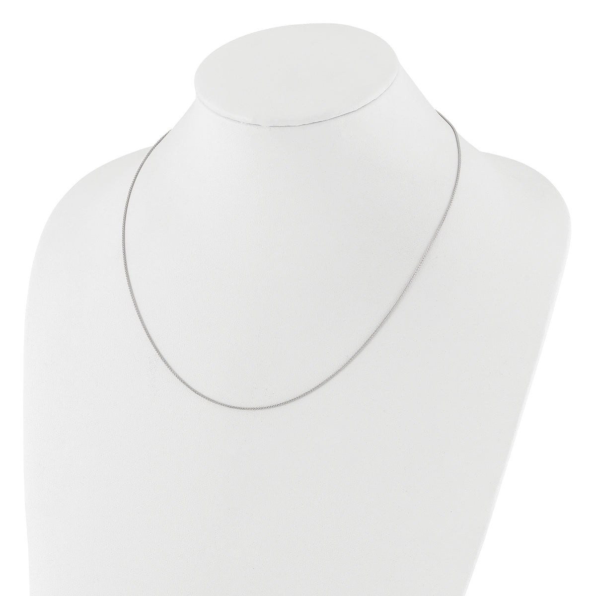 14K White Gold 1mm Spiga 1in+1in Adjustable Chain