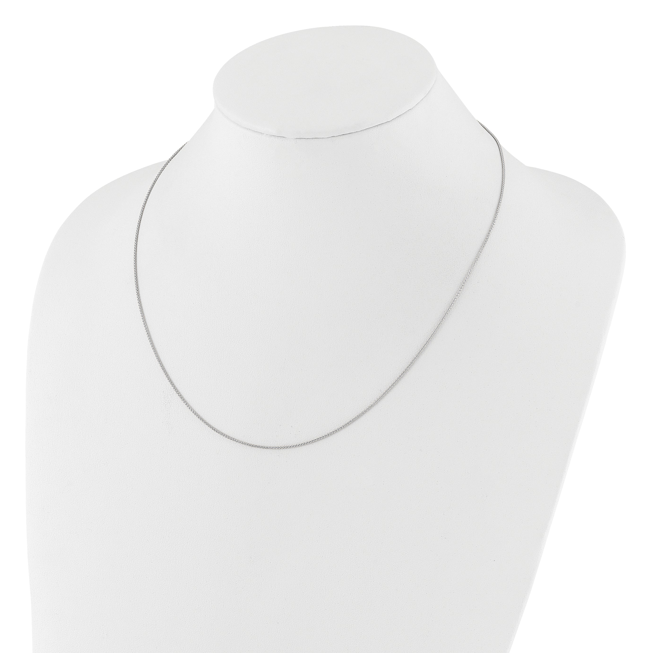 14K White Gold 1mm Spiga 1in+1in Adjustable Chain
