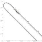 14K White Gold 1mm Spiga 1in+1in Adjustable Chain