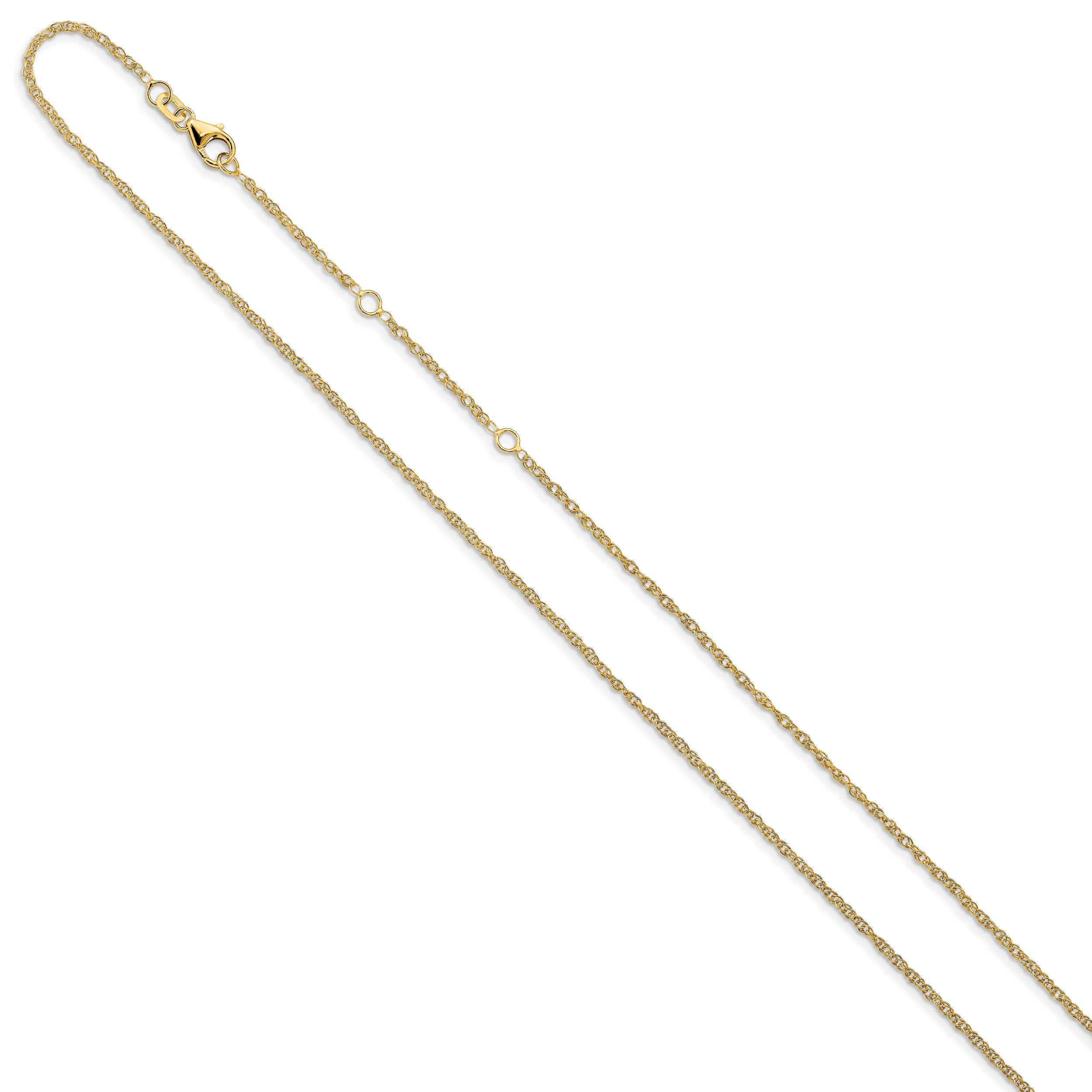Diamond-Cut Loose Rope Adjustable Chain in 14K Yellow Gold Secondary image